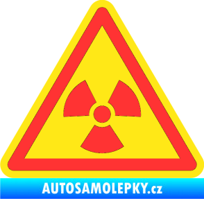 Samolepka Radioactive barevný trojúhelník světle červená