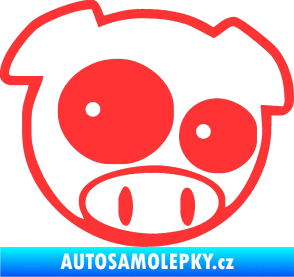 Samolepka Rally pig 001 pravá světle červená