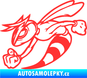 Samolepka Rozzuřená vosa 001 levá světle červená