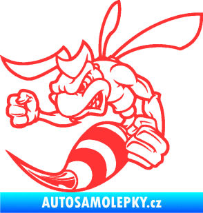 Samolepka Rozzuřená vosa 003 levá světle červená