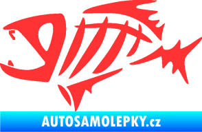 Samolepka Ryba kostra  007 levá světle červená