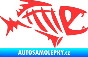 Samolepka Ryba kostra  007 pravá světle červená