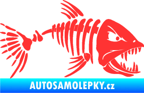 Samolepka Ryba kostra 005 pravá světle červená