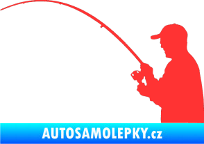 Samolepka Rybář 001 levá světle červená