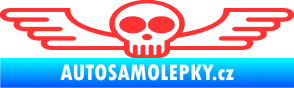 Samolepka Samolepka na zadní sklo 001 lebka s křídly světle červená
