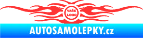 Samolepka Samolepka na zadní sklo plameny se znakem světle červená