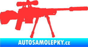 Samolepka Samopal 008 pravá světle červená