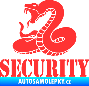 Samolepka Security hlídáno - levá had světle červená