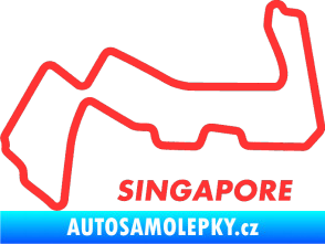 Samolepka Okruh Singapore světle červená