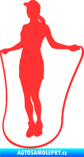 Samolepka Skákání přes švihadlo 001 levá skipping rope světle červená