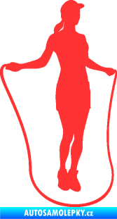 Samolepka Skákání přes švihadlo 001 pravá skipping rope světle červená