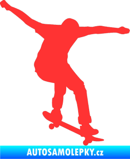 Samolepka Skateboard 011 pravá světle červená