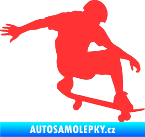 Samolepka Skateboard 012 pravá světle červená