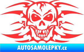 Samolepka Skeleton - lebka světle červená
