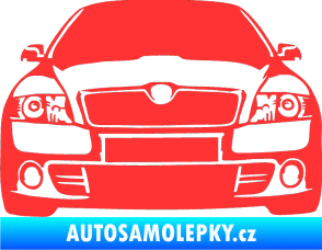 Samolepka Škoda Octavia 2 karikatura  světle červená