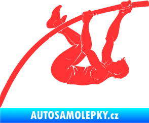 Samolepka Skok o tyči 001 pravá atletika světle červená