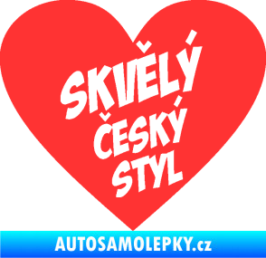 Samolepka Skvělý český styl srdce světle červená