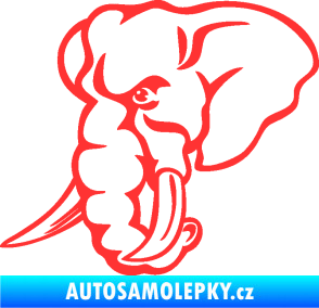 Samolepka Slon 026 levá hlava světle červená