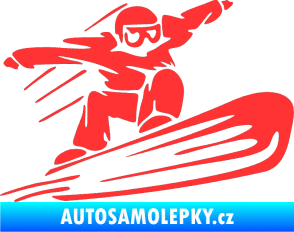 Samolepka Snowboard 014 pravá světle červená