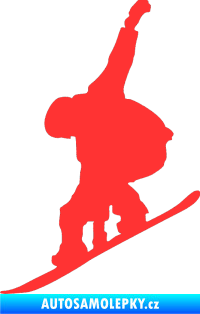Samolepka Snowboard 018 levá světle červená