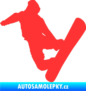 Samolepka Snowboard 020 levá světle červená