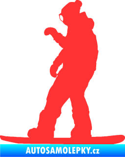 Samolepka Snowboard 028 levá světle červená