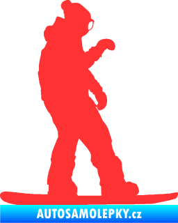 Samolepka Snowboard 028 pravá světle červená