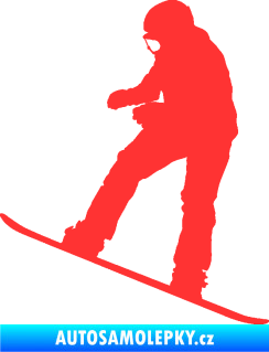 Samolepka Snowboard 030 levá světle červená