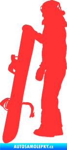 Samolepka Snowboard 032 levá světle červená