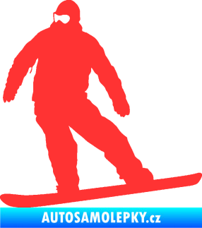 Samolepka Snowboard 034 levá světle červená