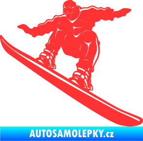 Samolepka Snowboard 038 levá světle červená