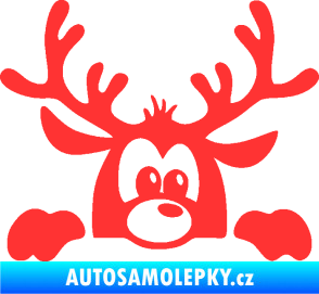 Samolepka Sob 002 pravá vykukuje světle červená