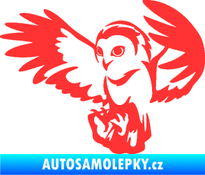 Samolepka Sova 006 levá světle červená