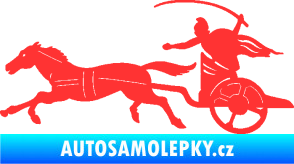Samolepka Sparťanský bojovník 001 levá bojový vůz s koněm světle červená