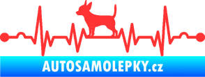 Samolepka Srdeční tep 006 levá čivava světle červená