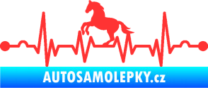 Samolepka Srdeční tep 010 levá  koník světle červená