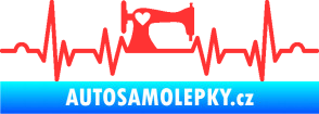 Samolepka Srdeční tep 015 pravá šicí stroj světle červená