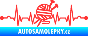 Samolepka Srdeční tep 016 levá pletení světle červená