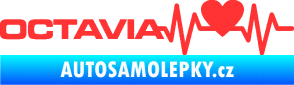 Samolepka Srdeční tep 019 levá octavia světle červená