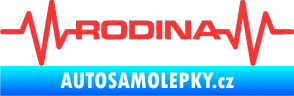 Samolepka Srdeční tep 032 rodina světle červená
