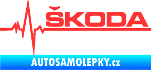 Samolepka Srdeční tep 034 pravá Škoda světle červená