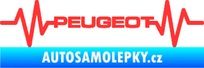 Samolepka Srdeční tep 053 Peugeot světle červená