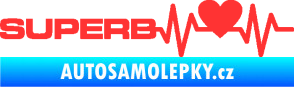 Samolepka Srdeční tep 072 levá Superb světle červená