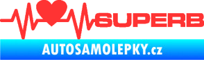Samolepka Srdeční tep 072 pravá Superb světle červená