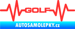 Samolepka Srdeční tep 085 Volkswagen Golf světle červená