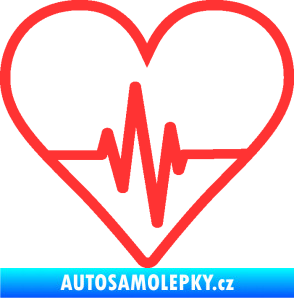Samolepka Srdíčko 017 ekg křivka světle červená
