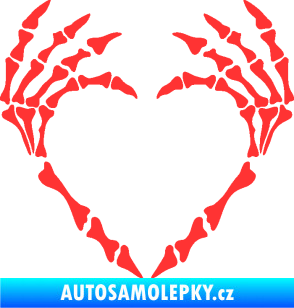 Samolepka Srdíčko z kostí světle červená