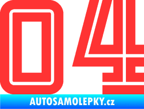 Samolepka Startovní číslo 04 typ 7 světle červená