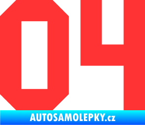 Samolepka Startovní číslo 04 světle červená