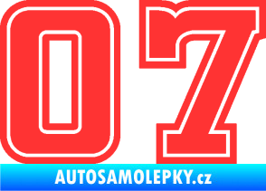 Samolepka Startovní číslo 07 typ 5 světle červená